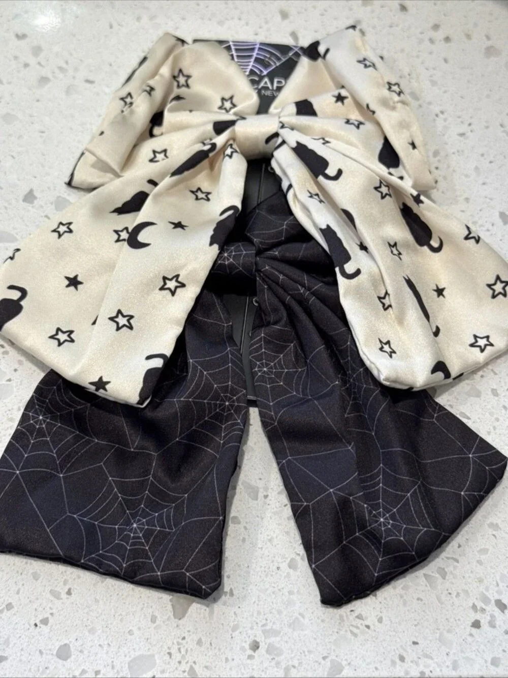 Girls Halloween Hair Bows Spider Web Cats